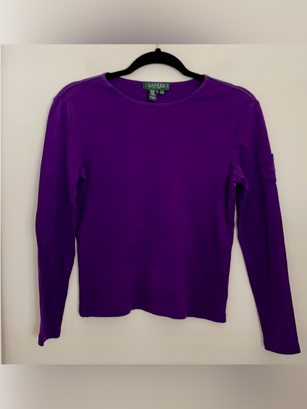 Lauren Ralph Lauren purple cotton long sleeve t-shirt Sz MP